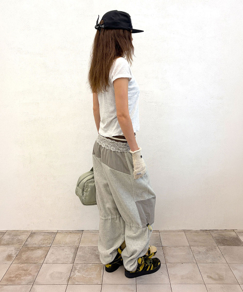 Fleece Colorblock Pants Oatmeal