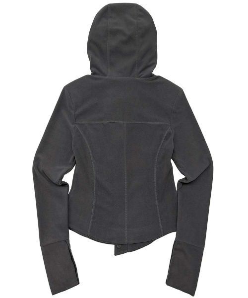 Hooded Zip-Up Fleece Jacket Charcoal