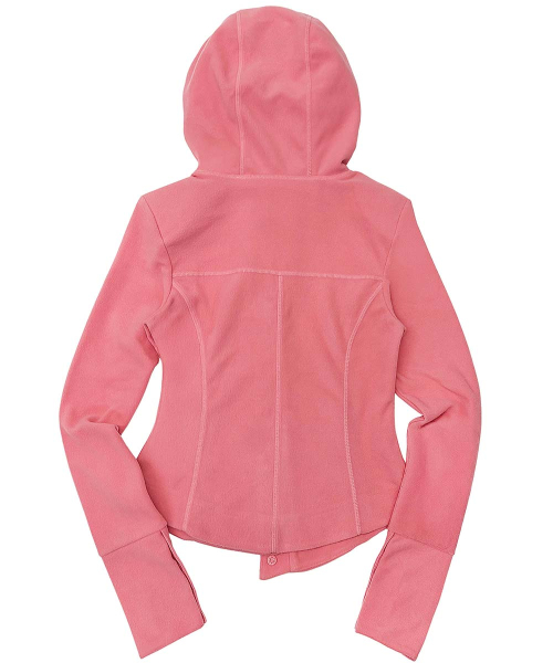 Hooded Zip-Up Fleece Jacket Coral
