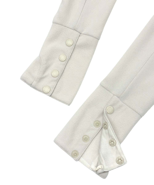 Hooded Zip-Up Fleece Jacket Dirty White
