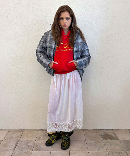 Hooded Puffer Down Multi Check