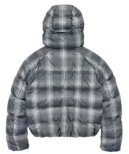 Hooded Puffer Down Multi Check
