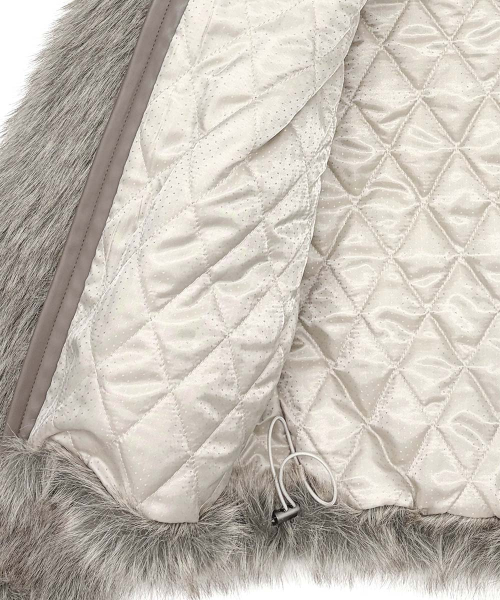 Faux Fur Hoodie Jacket Beige