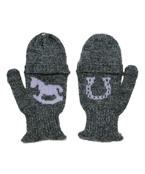 Convertible Knit Gloves Melange Gray