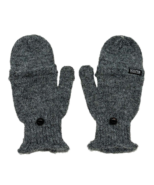 Convertible Knit Gloves Melange Gray