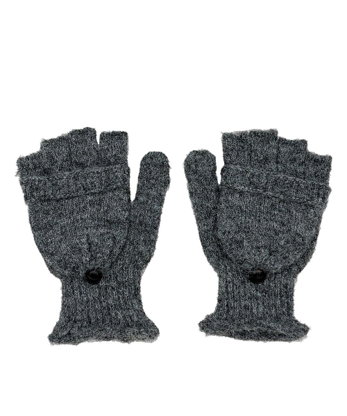 Convertible Knit Gloves Melange Gray