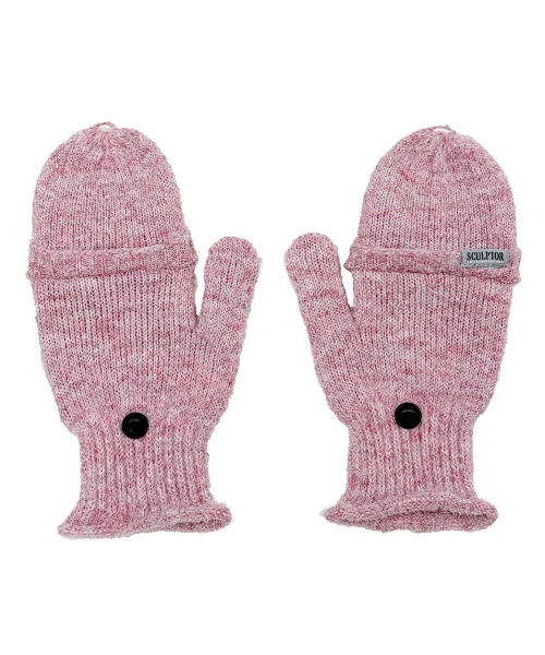 Convertible Knit Gloves Pink