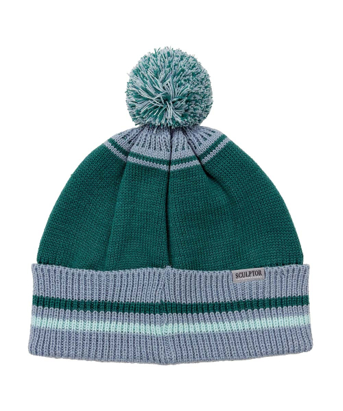 Jacquard Pom Pom Beanie Sky Blue