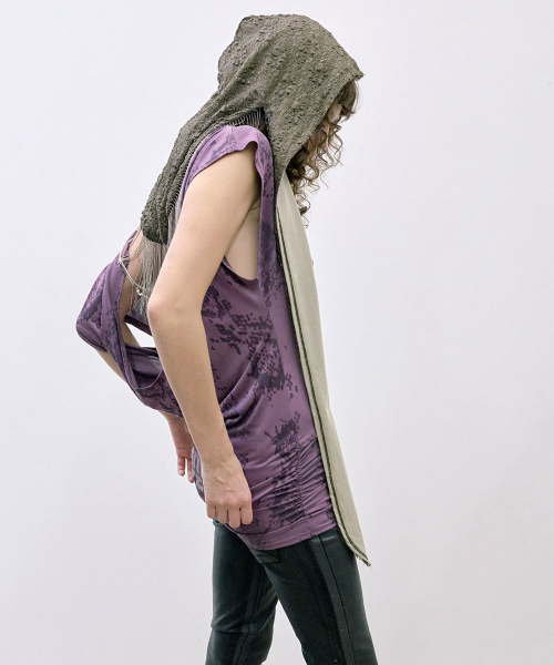 Shaggy Fringe Turban Dark Brown