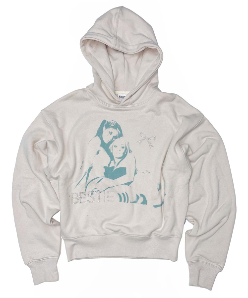 Bestie Hoodie Dirty White