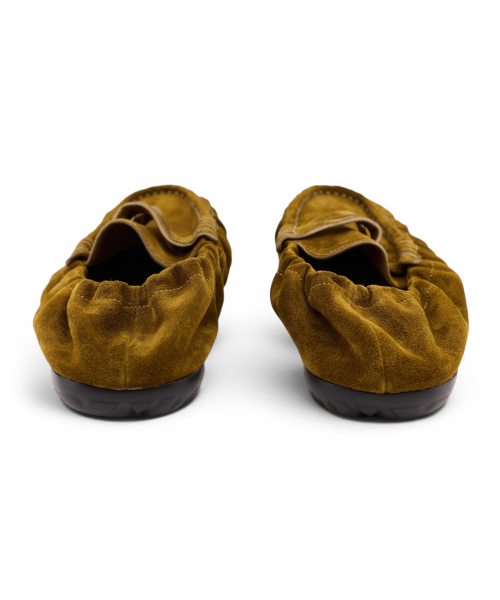 [EXTRALIGHT] ITALY Shirring Comfort Loafers Camel