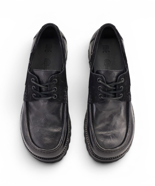 [EXTRALIGHT] Hammer Horsehide Commando Sole Boat Shoes Black