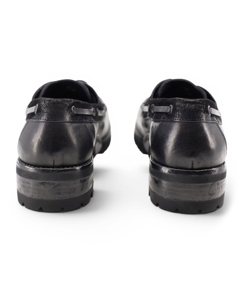 [EXTRALIGHT] Hammer Horsehide Commando Sole Boat Shoes Black
