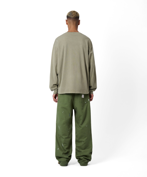 아치 로고 루즈핏 아플리케 롱슬리브 티셔츠 Beige