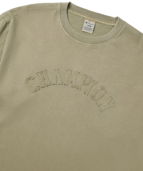아치 로고 루즈핏 아플리케 롱슬리브 티셔츠 Beige