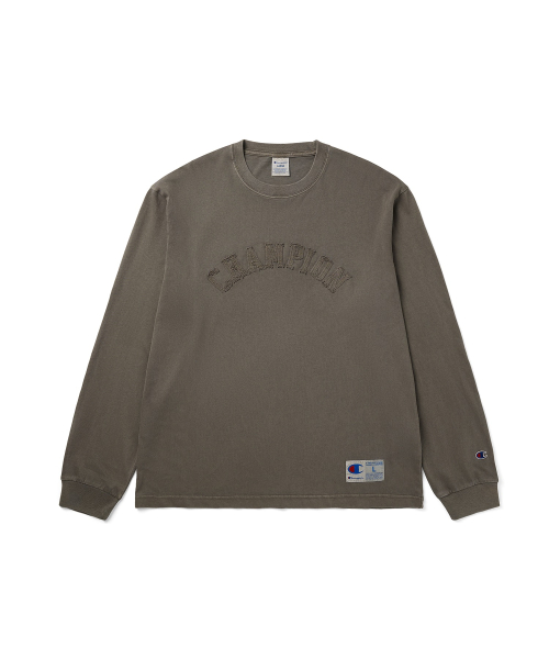 아치 로고 루즈핏 아플리케 롱슬리브 티셔츠 Brown