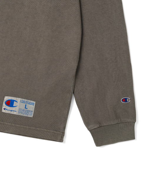 아치 로고 루즈핏 아플리케 롱슬리브 티셔츠 Brown
