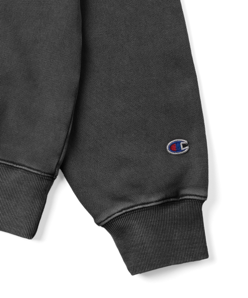 아치 로고 루즈핏 아플리케 다잉 후드 집업 Charcoal