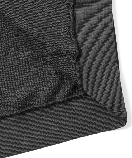 아치 로고 루즈핏 아플리케 다잉 후드 집업 Charcoal