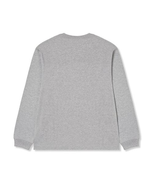 C로고 오버핏 조그택 롱슬리브 티셔츠 Medium Grey