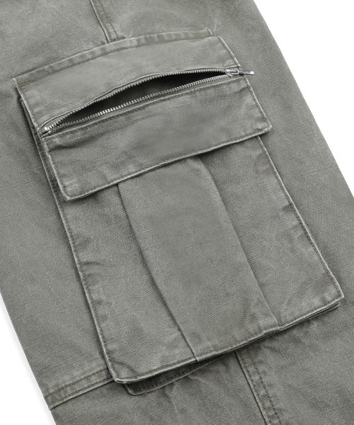 XP344 스택 루즈핏 워싱 코튼 카고 팬츠 (KHAKI)