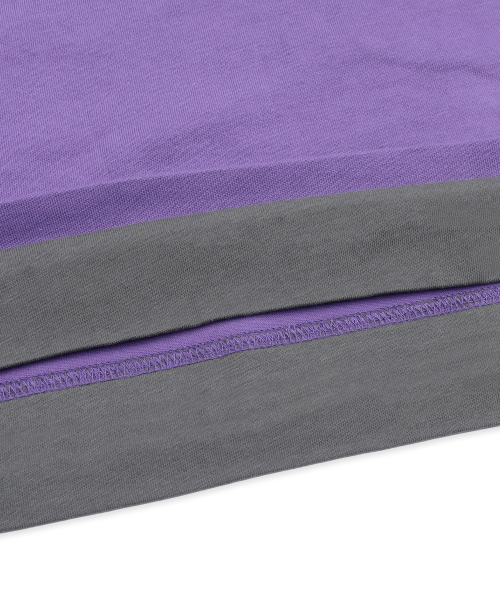 XTT166 롤업 레이어드 크롭 롱슬리브 (PURPLE)