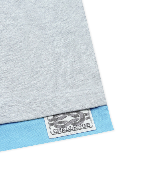 XTT166 롤업 레이어드 크롭 롱슬리브 (GRAY)