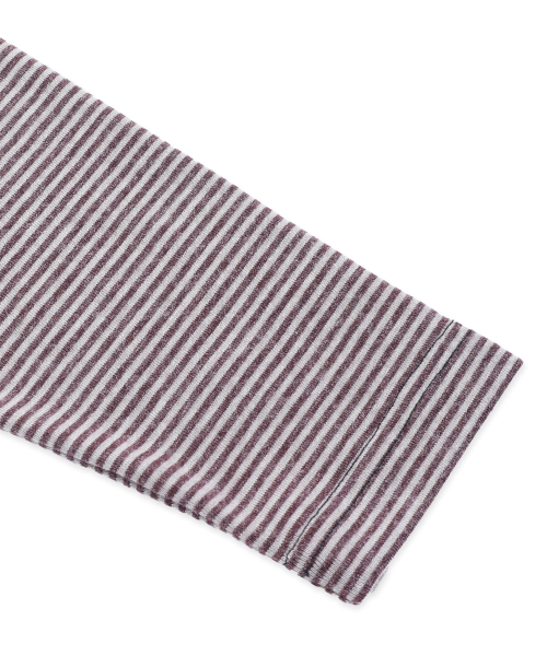 XTT166 롤업 레이어드 크롭 롱슬리브 (STRIPE BLACK)