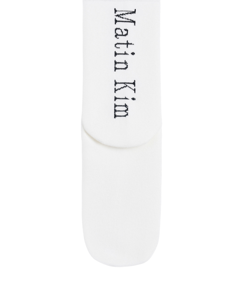 LOOSE-FIT LOGO KNEE SOCKS IN WHITE