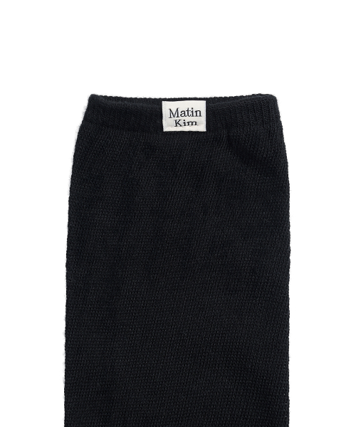 LOOSE-FIT LOGO KNEE SOCKS IN BLACK