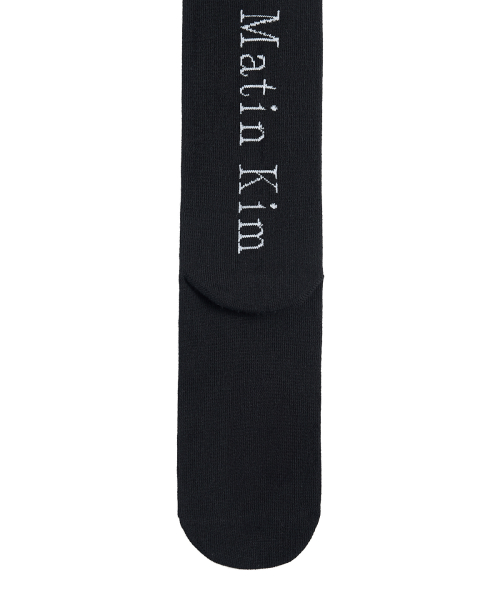 LOOSE-FIT LOGO KNEE SOCKS IN BLACK