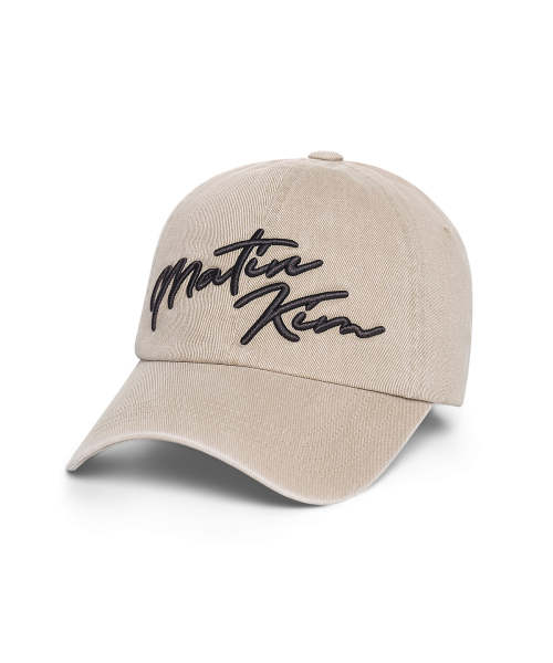 LOGO SCRIPT BALL CAP IN BEIGE