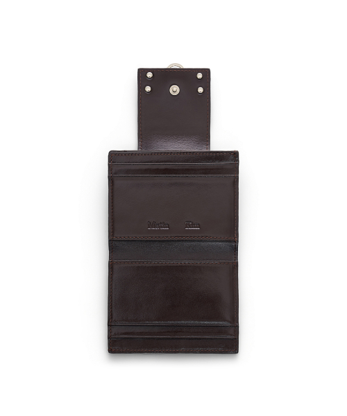 MATIN ARCH RING FLAP WALLET IN DARK BROWN