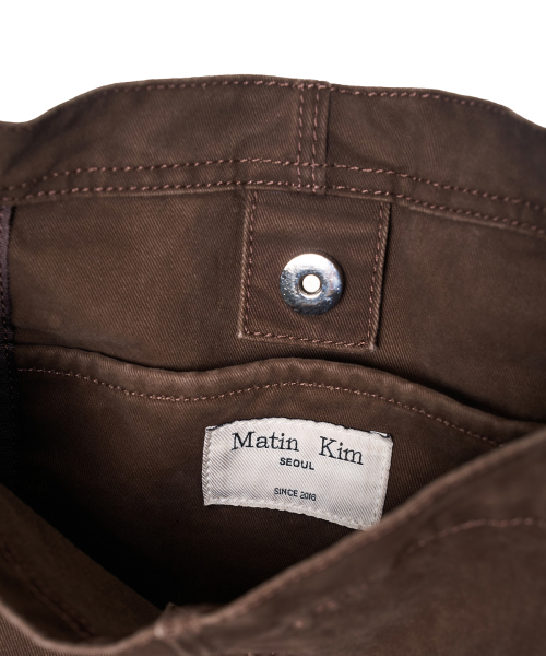 VINTAGE WASHED COTTON SHOULDER BAG IN BROWN