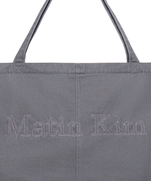 VINTAGE WASHED COTTON SHOULDER BAG IN GREY