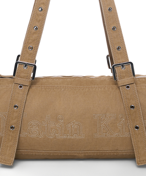 VINTAGE WASHED COTTON DUFFEL BAG IN BEIGE