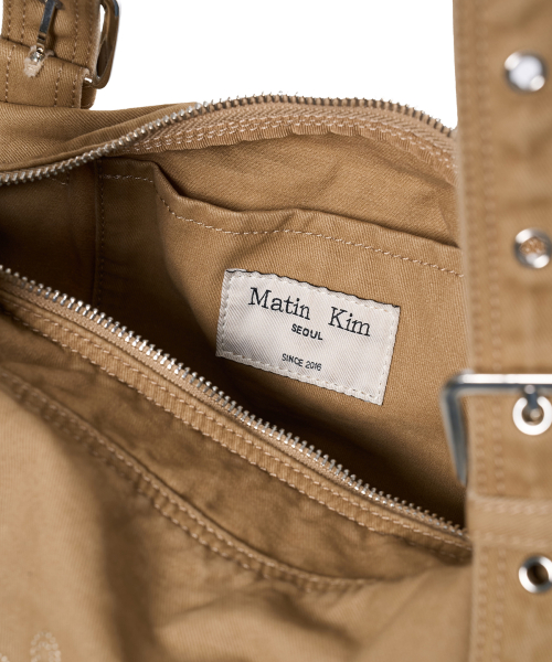 VINTAGE WASHED COTTON DUFFEL BAG IN BEIGE