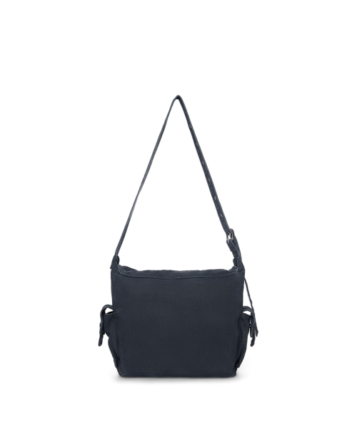 VINTAGE WASHED COTTON MESSENGER BAG IN NAVY