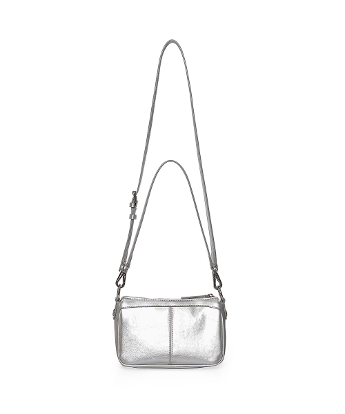 BIKER TWO-WAY MINI BAG IN SILVER