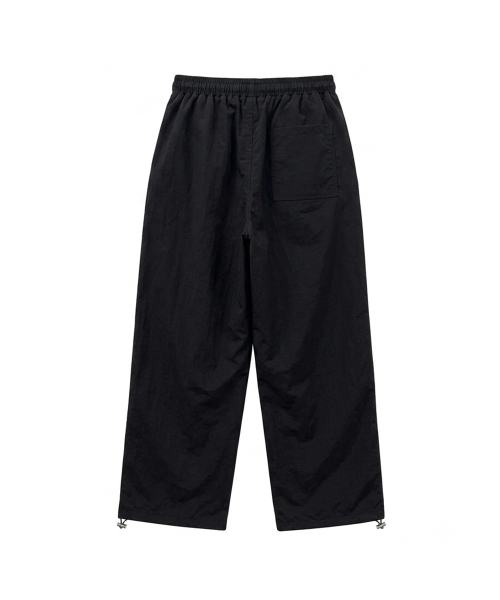STITCH LOGO WIDE BANDING PANTS [BLACK]