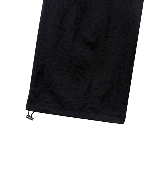 STITCH LOGO WIDE BANDING PANTS [BLACK]