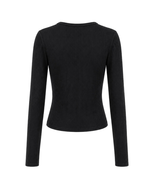 VINTAGE APPLIQUE LOGO LONG SLEEVE [BLACK]