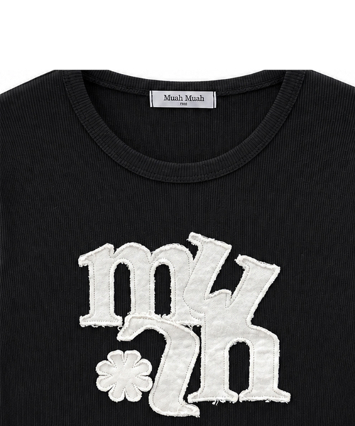 VINTAGE APPLIQUE LOGO LONG SLEEVE [BLACK]