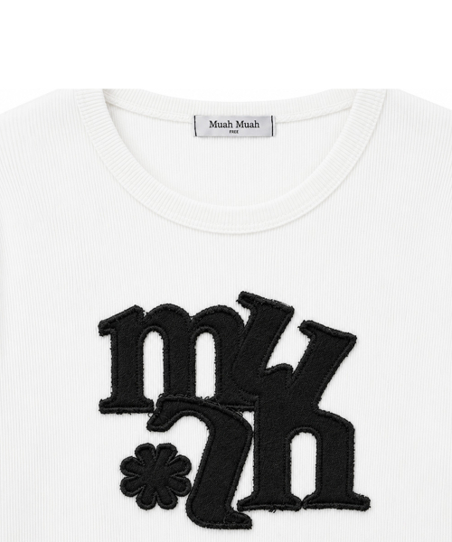 VINTAGE APPLIQUE LOGO LONG SLEEVE [WHITE]