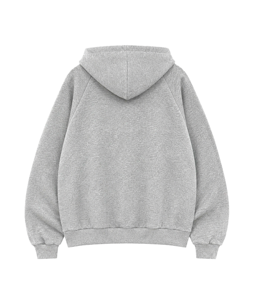 VINTAGE APPLIQUE MUAH PATCH HOOD ZIPUP [GRAY]