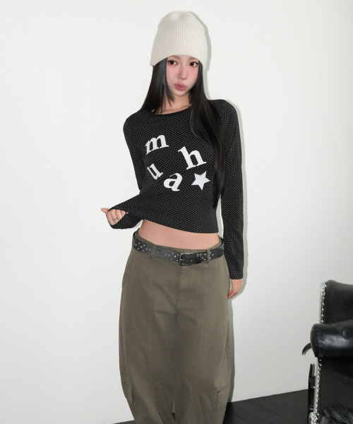 DOT PATCH LOGO LONG SLEEVE [BLACK]