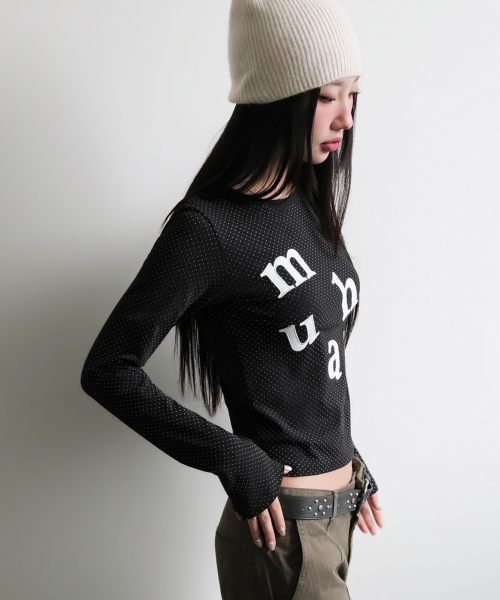 DOT PATCH LOGO LONG SLEEVE [BLACK]