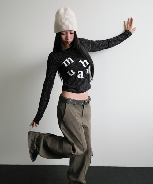 DOT PATCH LOGO LONG SLEEVE [BLACK]