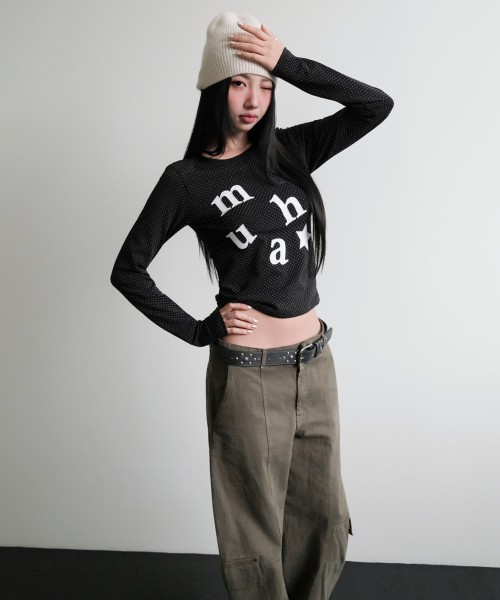 DOT PATCH LOGO LONG SLEEVE [BLACK]