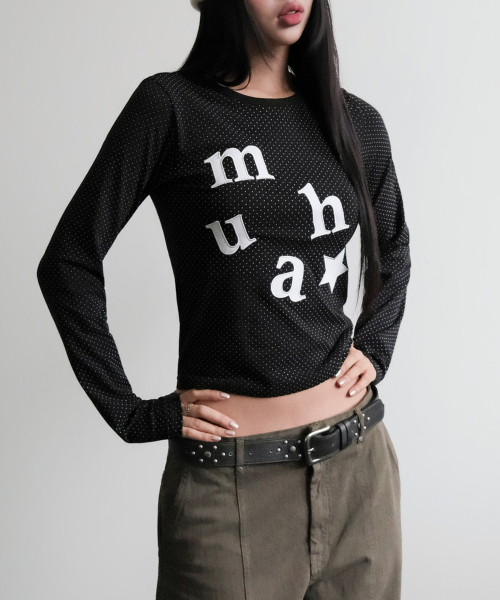 DOT PATCH LOGO LONG SLEEVE [BLACK]